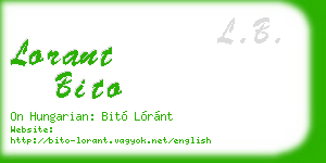 lorant bito business card